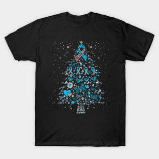 Diabetes Tree Ribbon Christmas T-Shirt